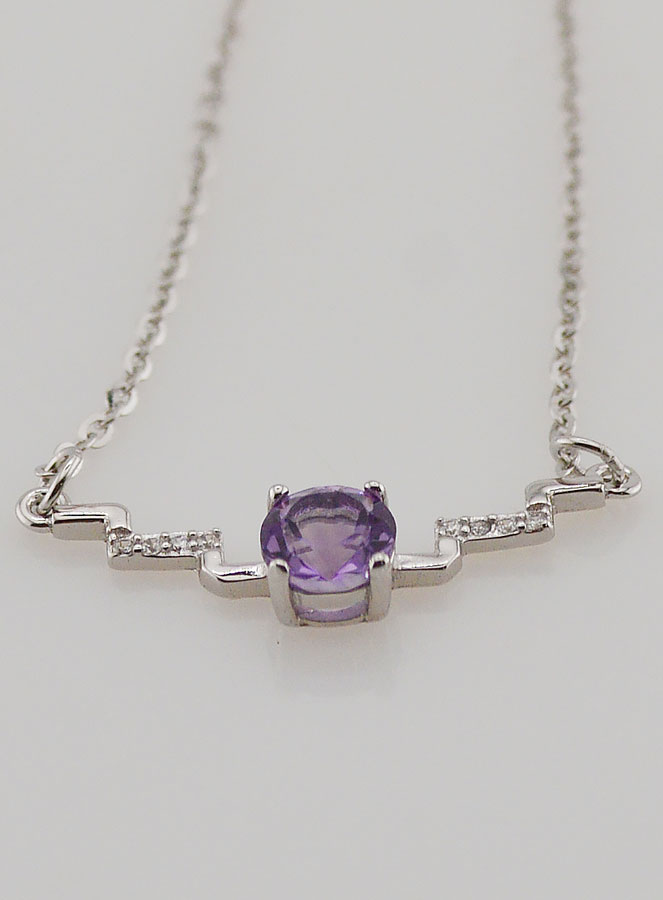 Collier en Argent 925 et Améthyste 40-45cm (pic 3)