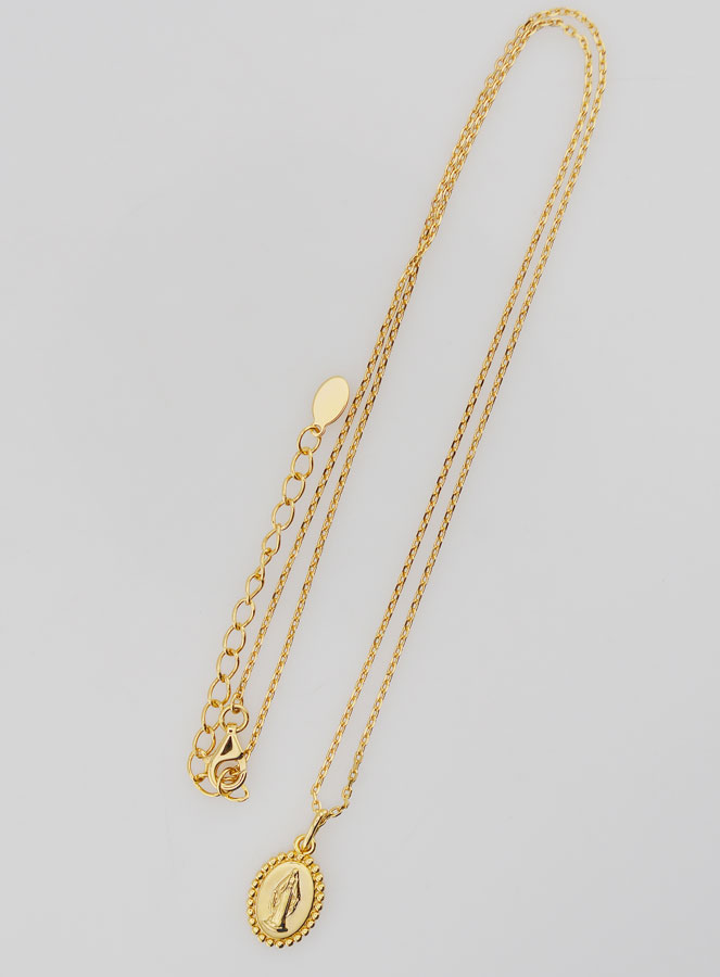 Collier Religieux Vierge Miraculeuse - Argent 925 Doré (pic 2)