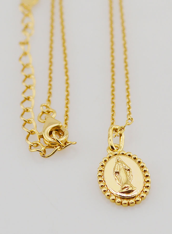 Collier Religieux Vierge Miraculeuse - Argent 925 Doré (pic 3)