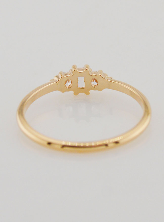 Bague Plaqué Or Trinité en Zircons - T58 (pic 4)