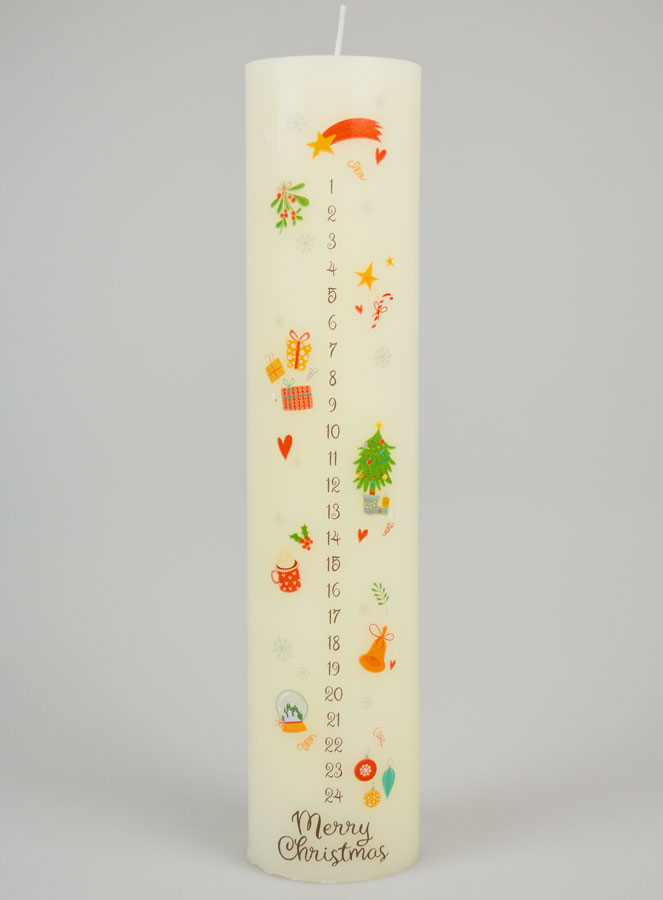 Bougie Décoration de l'Avent Traditionnelle - 25cm (pic 1)