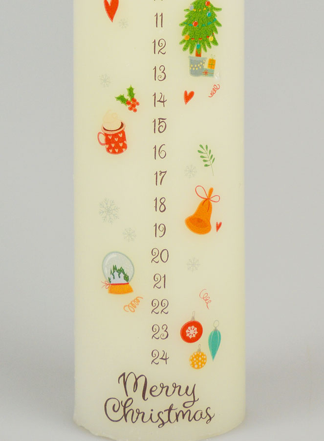 Bougie Décoration de l'Avent Traditionnelle - 25cm (pic 3)