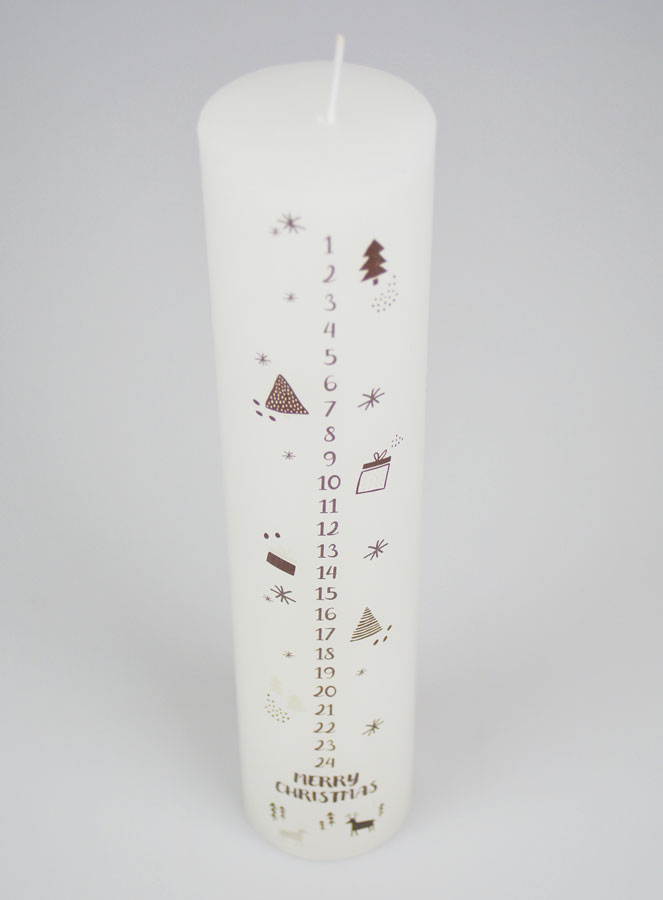 Bougie Décoration de l'Avent Scandinave - 25cm (pic 2)