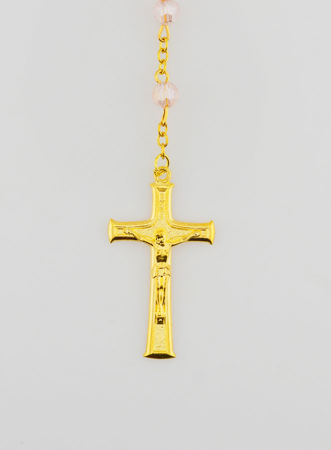 Chapelet Médaille Miraculeuse en Perles Facettées - Rose (pic 3)