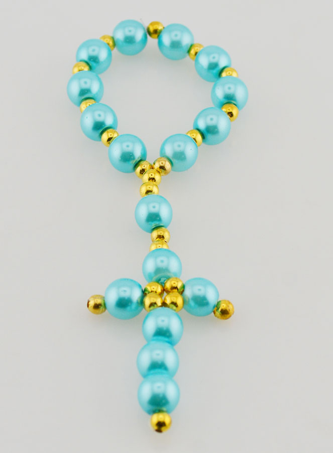 Dizainier en Perles de Verre Nacrées - Bleu (pic 2)