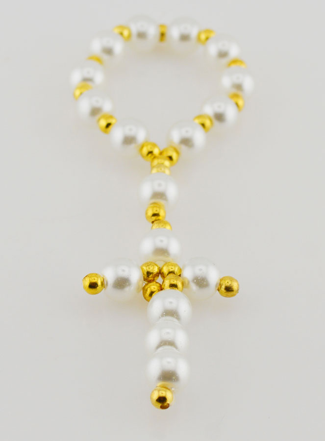 Dizainier en Perles de Verre Nacré - Blanc (pic 2)