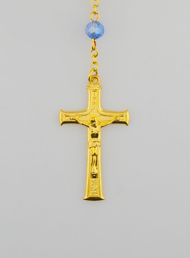 Chapelet en Cristal Bleu &  Médaille Miraculeuse (pic 3)