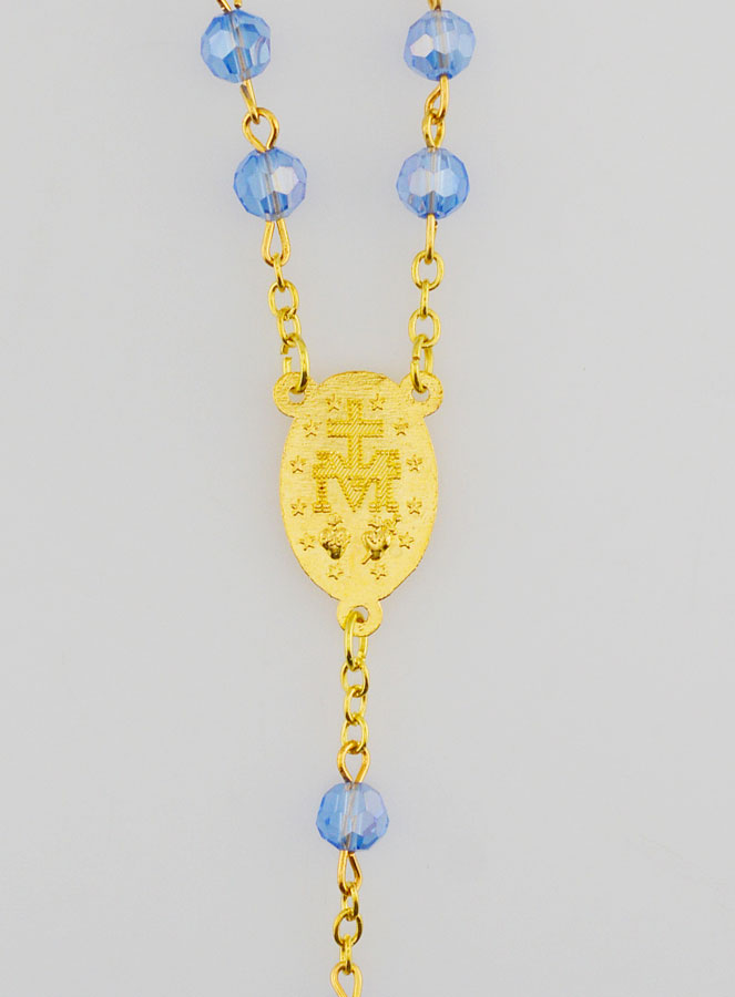 Chapelet en Cristal Bleu &  Médaille Miraculeuse (pic 4)