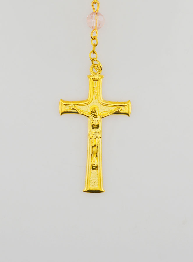 Chapelet en Cristal Rose &  Médaille Miraculeuse (pic 3)