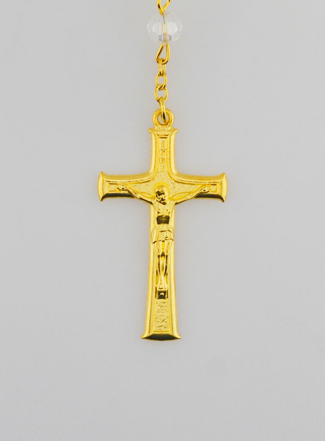 Chapelet en Cristal Blanc &  Médaille Miraculeuse (pic 3)