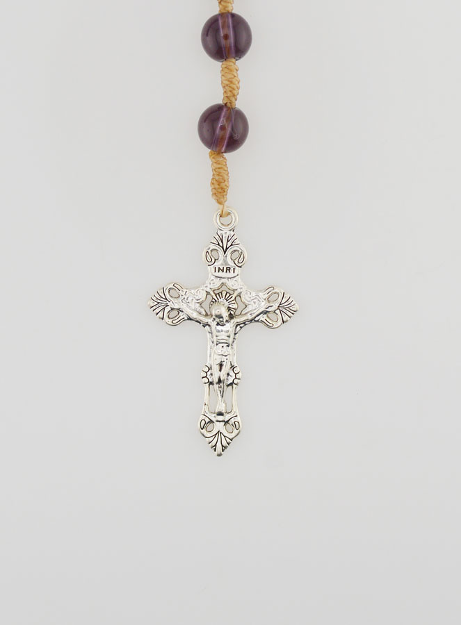 Chapelet Médaille Miraculeuse - Cristal Améthyste (pic 3)