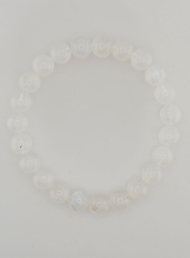 Bracelet en Pierre de Lune Blanche Péristérite AAA (pic 1)