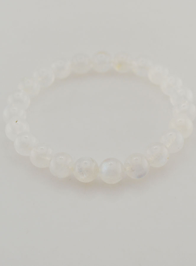 Bracelet en Pierre de Lune Blanche Péristérite AAA (pic 2)