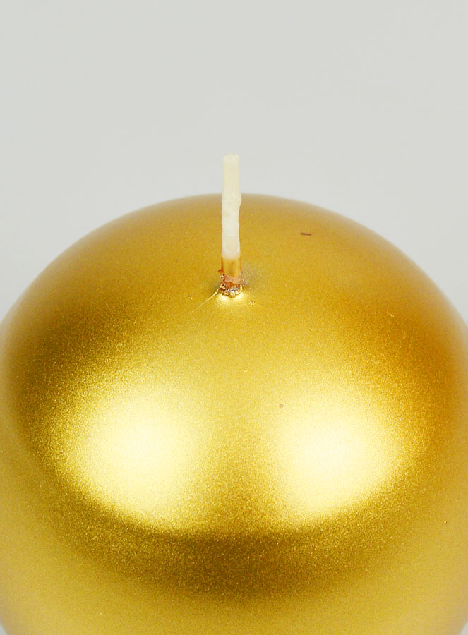 Bougie Boule de Noël Dorée - 8cm (pic 4)