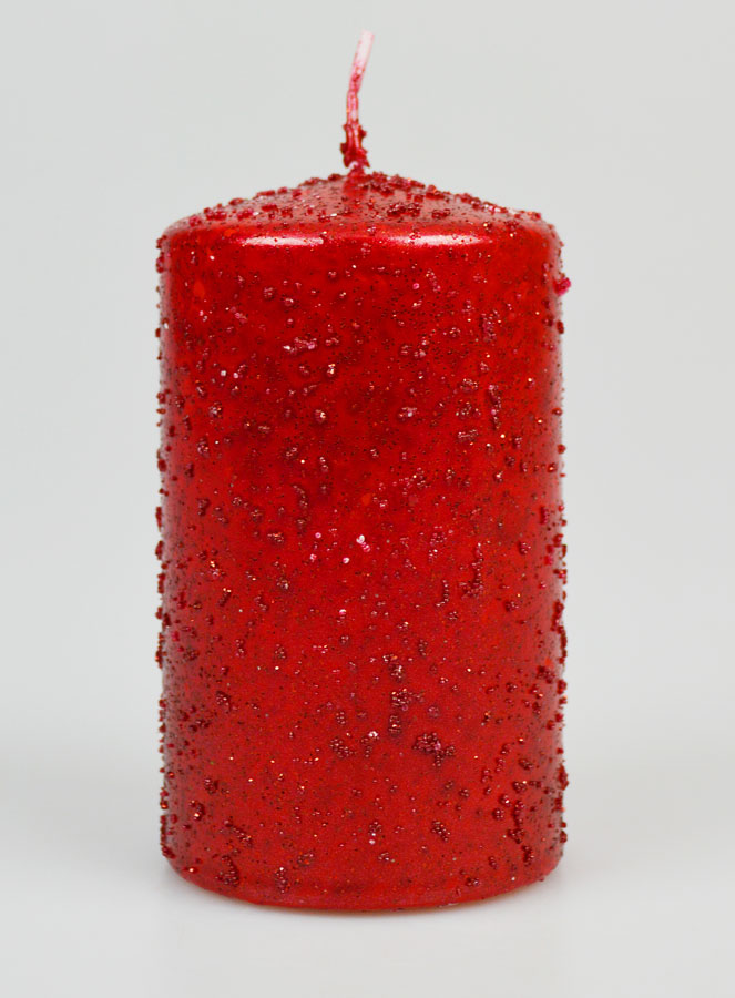 Bougie de Noël à Paillettes - Rubis (pic 1)
