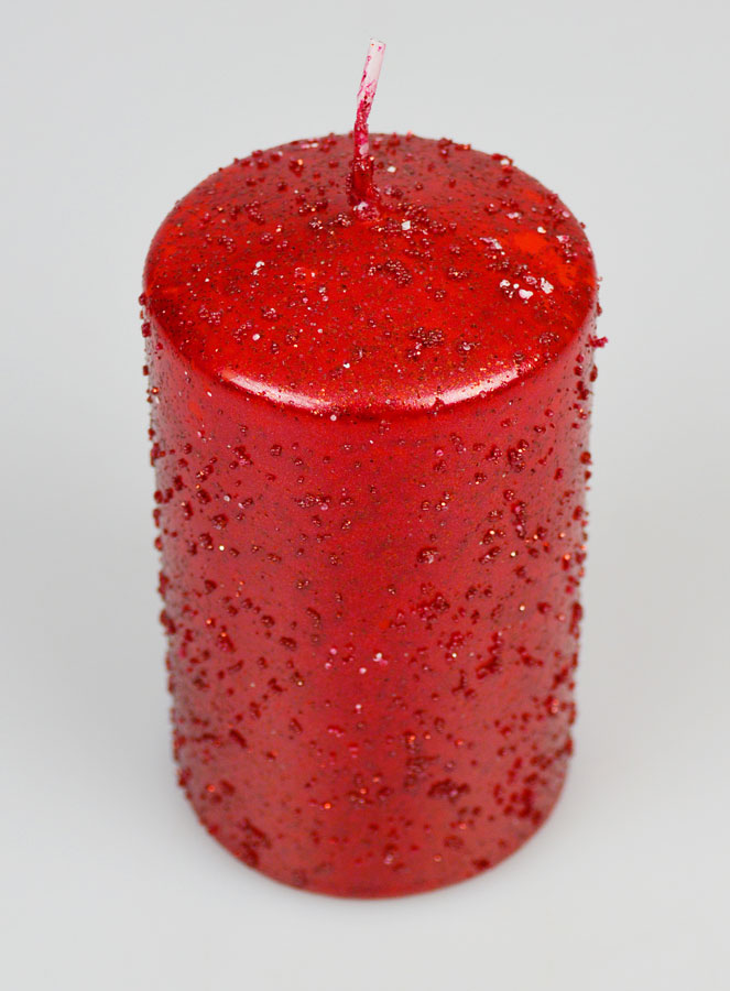 Bougie de Noël à Paillettes - Rubis (pic 2)