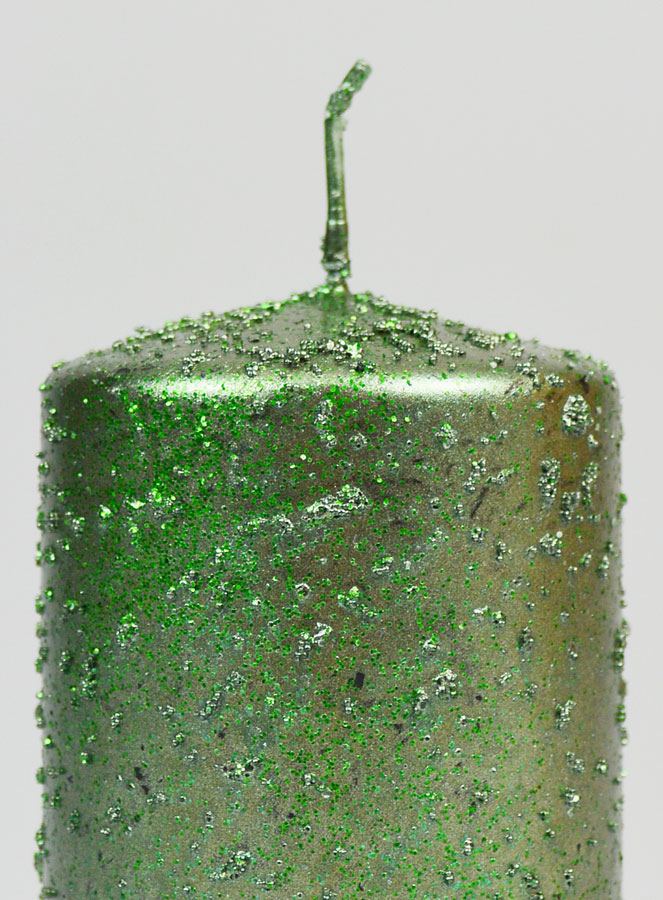 Bougie de Noël à Paillettes - Vert Sapin (pic 3)