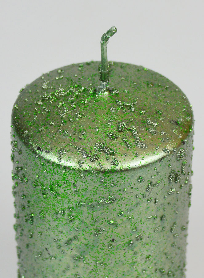 Bougie de Noël à Paillettes - Vert Sapin (pic 4)