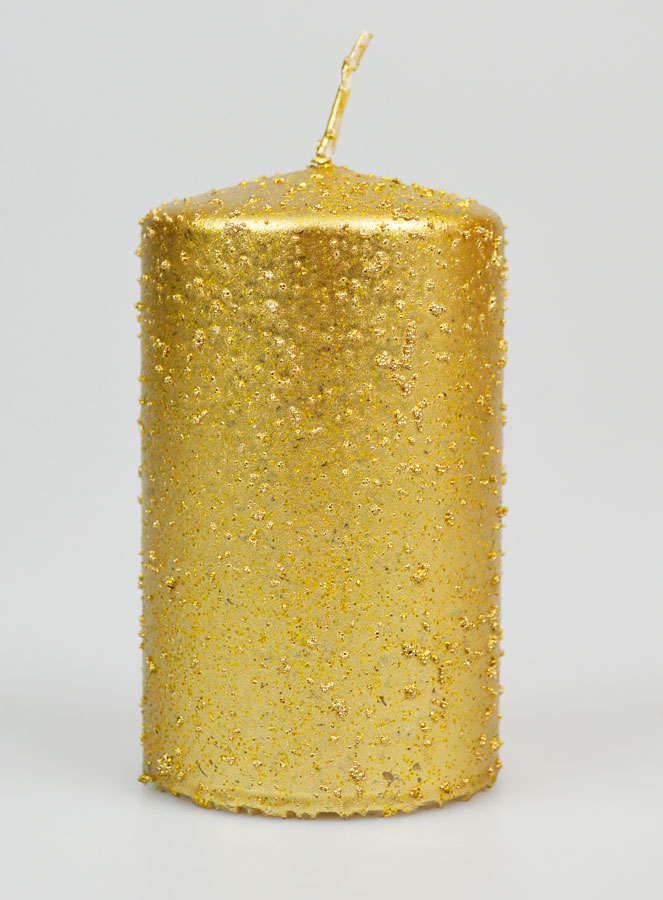 Bougie de Noël à Paillettes - Doré (pic 1)