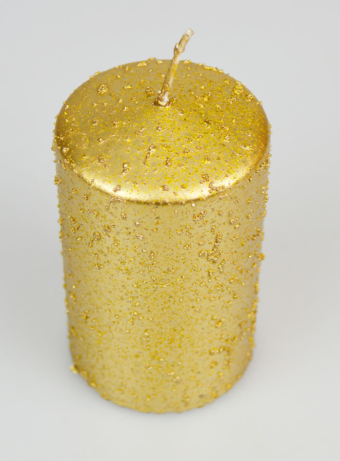 Bougie de Noël à Paillettes - Doré (pic 2)