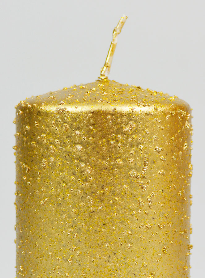 Bougie de Noël à Paillettes - Doré (pic 3)