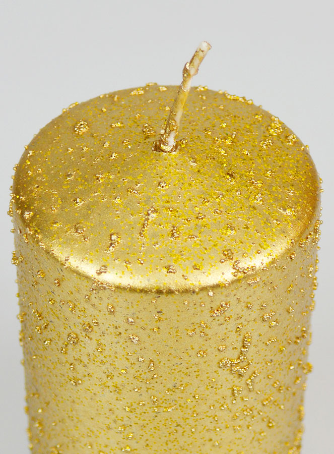 Bougie de Noël à Paillettes - Doré (pic 4)
