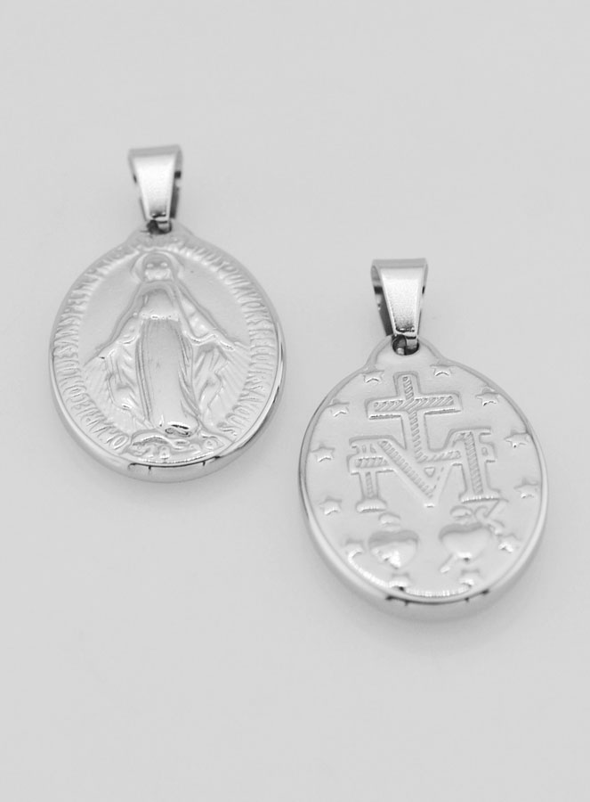 Médaille Miraculeuse en Inox 22mm - Prière en Français (pic 2)