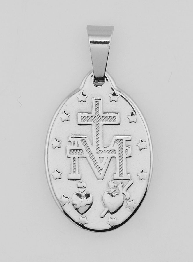 Médaille Miraculeuse en Inox 22mm - Prière en Français (pic 4)
