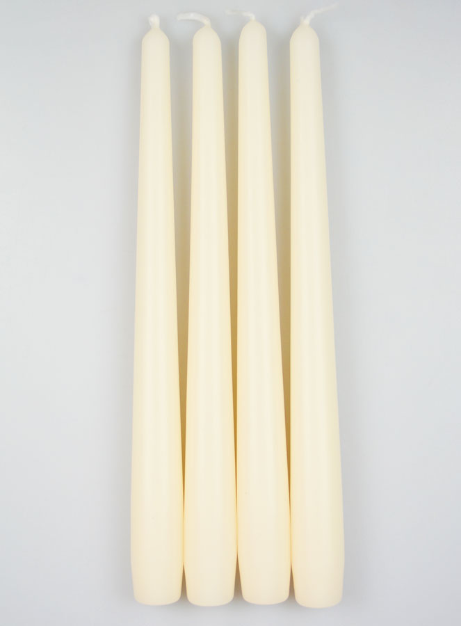 Lot de 4 Bougies Flambeau Ivoire - 25cm (pic 1)