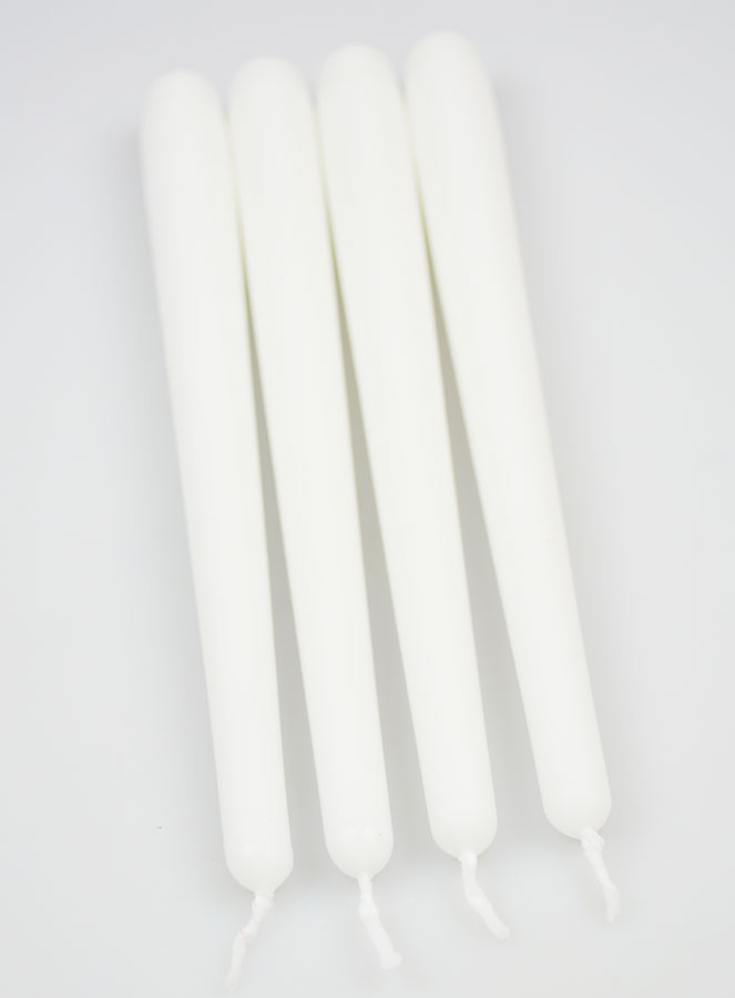 Lot de 4 Bougies Flambeaux 25 cm - Blanc (pic 2)