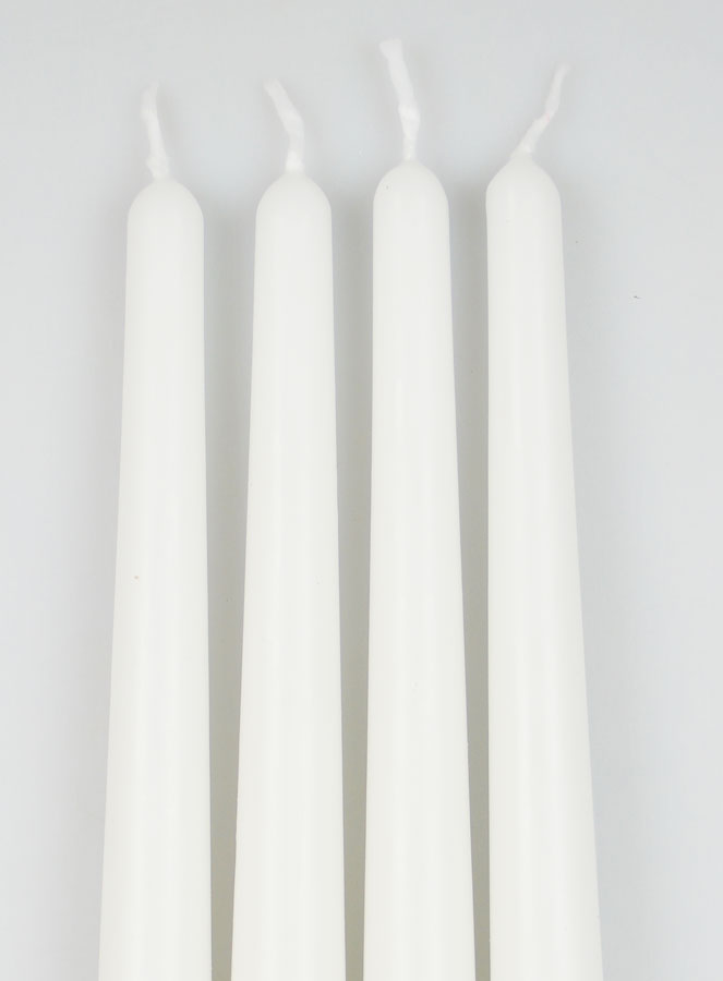 Lot de 4 Bougies Flambeaux 25 cm - Blanc (pic 3)