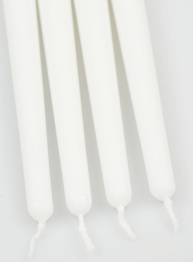 Lot de 4 Bougies Flambeaux 25 cm - Blanc (pic 4)
