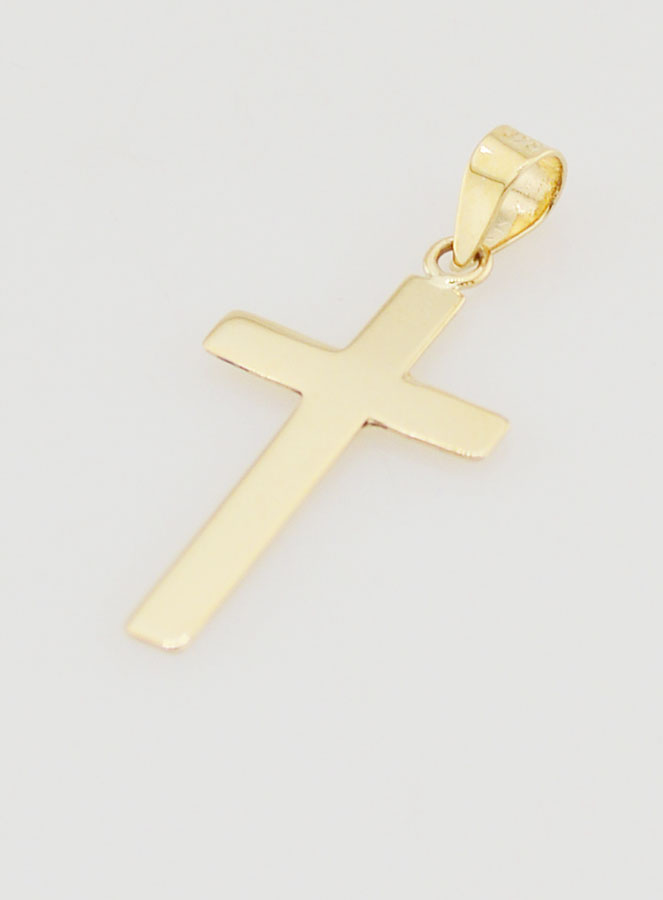 Pendentif Croix Plate en or 9cts - 20mm (pic 4)