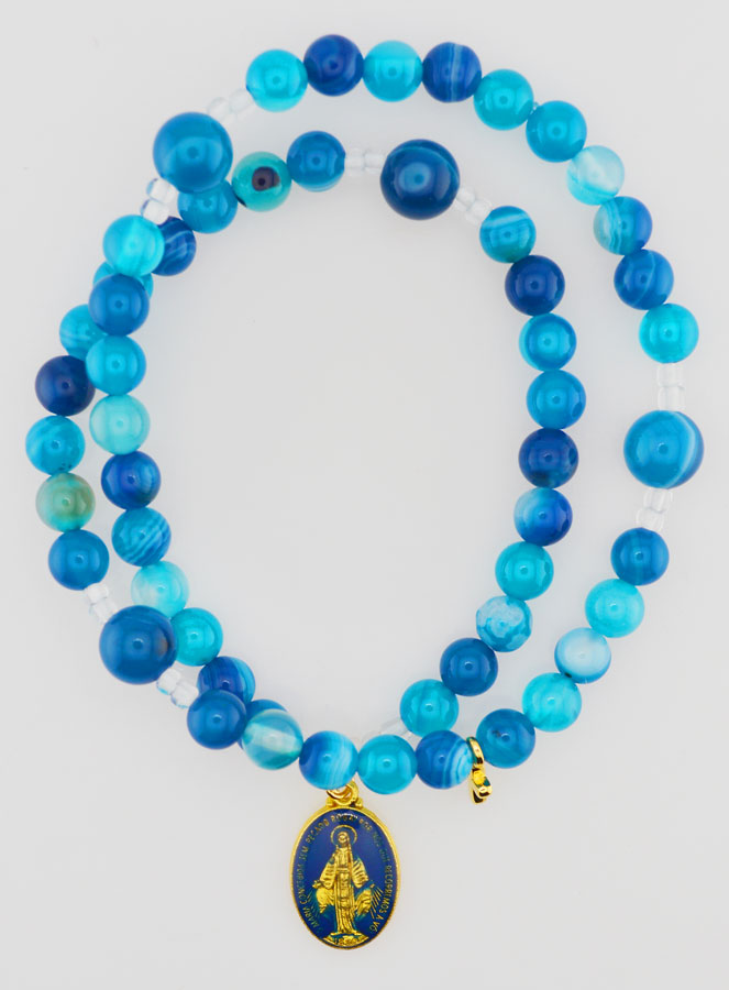 Chapelet Médaille Miraculeuse en Agate Véritable (pic 1)