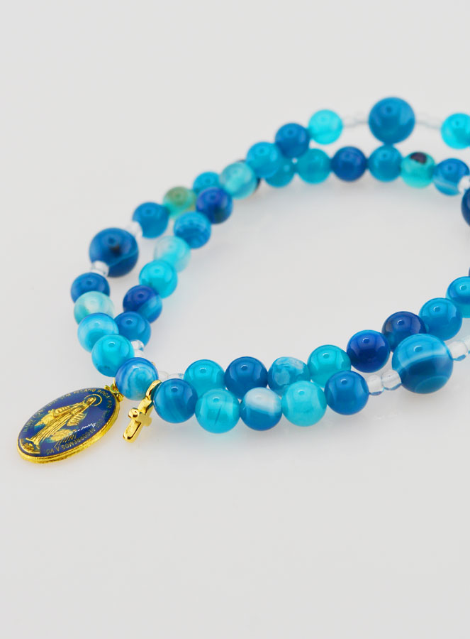 Chapelet Médaille Miraculeuse en Agate Véritable (pic 3)