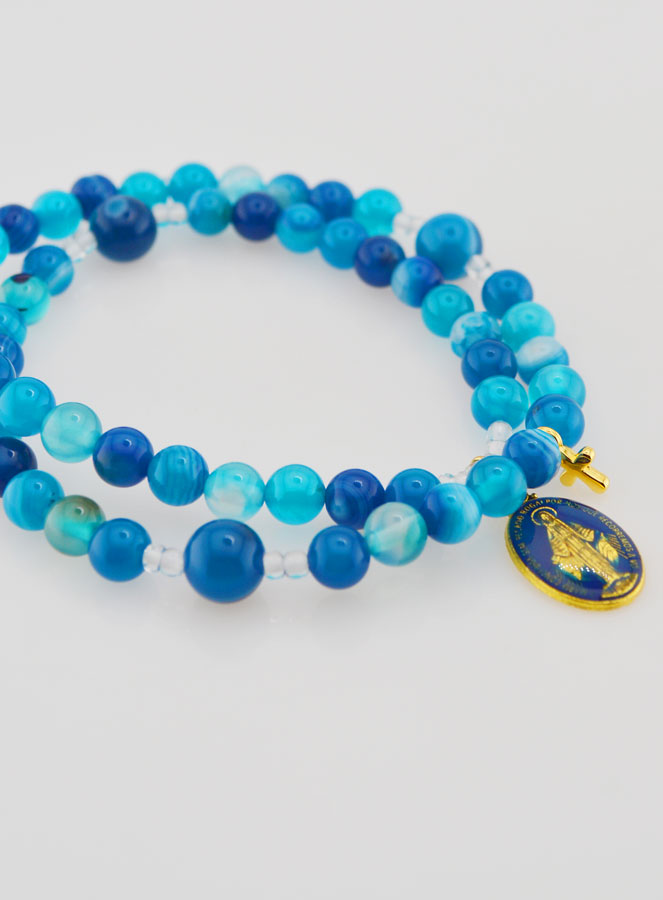 Chapelet Médaille Miraculeuse en Agate Véritable (pic 4)