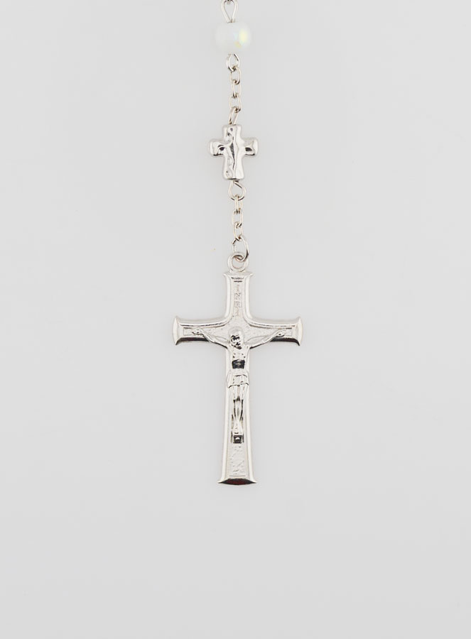 Chapelet Médaille Miraculeuse Perles Chromées - Blanc (pic 3)