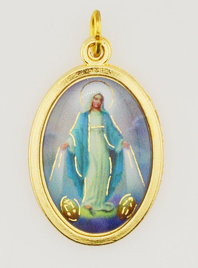 Médaille Vierge Marie Miraculeuse Colorée 22mm (pic 1)
