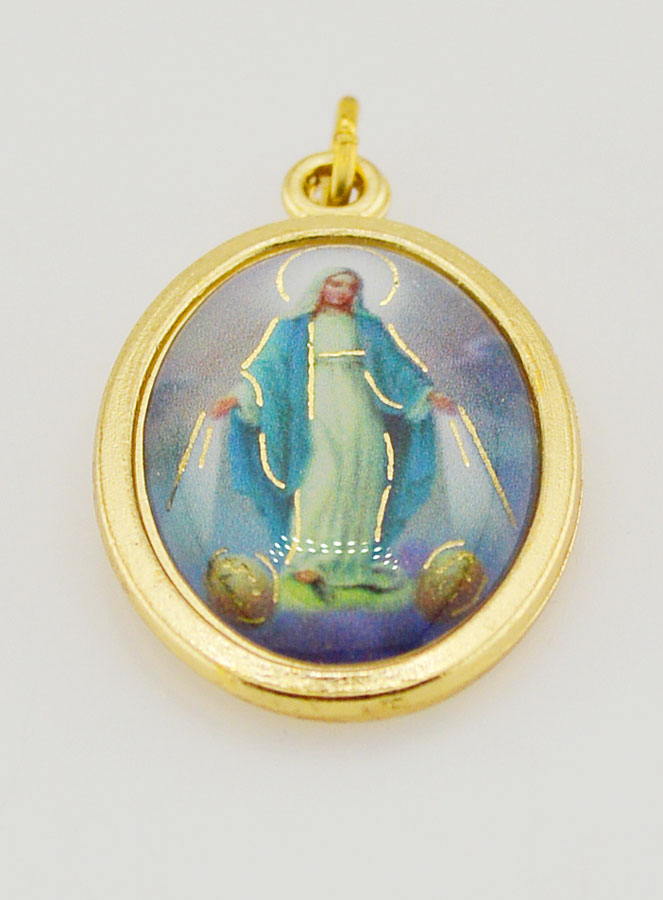 Médaille Vierge Marie Miraculeuse Colorée 22mm (pic 2)