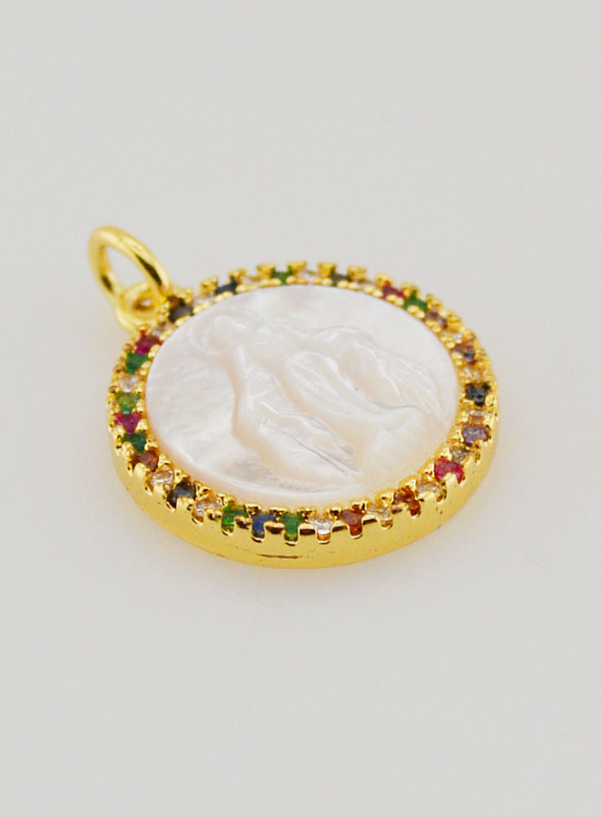 Médaille Vierge Marie Miraculeuse en Nacre - 15mm (pic 3)