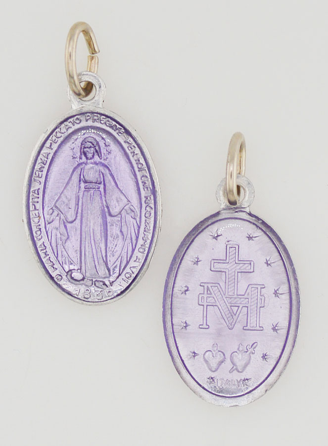 Médaille Miraculeuse Violet - 18mm (pic 1)