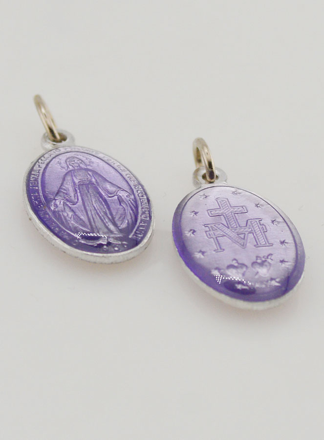 Médaille Miraculeuse Violet - 18mm (pic 2)