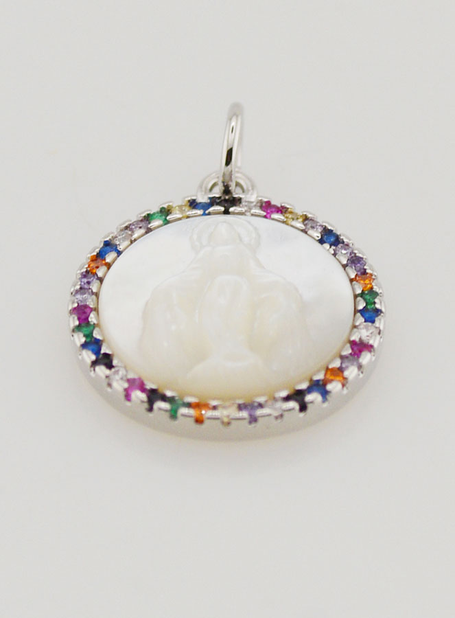 Médaille Vierge Marie Miraculeuse en Nacre - 15mm (pic 2)