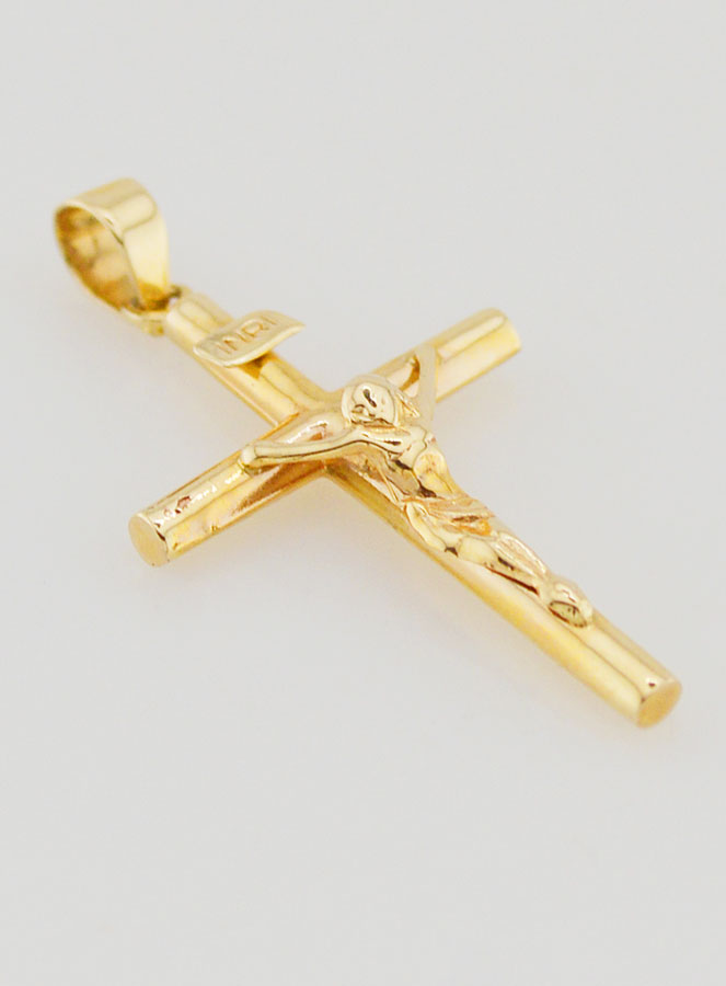 Pendentif Croix du Christ en or 9cts - 25mm (pic 3)