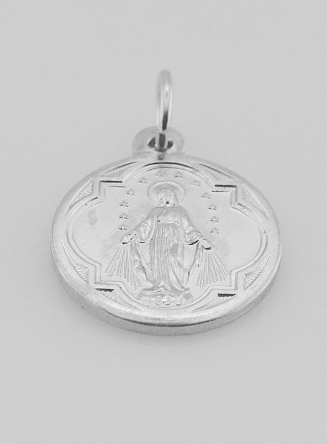 Médaille Vierge Marie Miraculeuse en Aluminium - 15mm (pic 2)