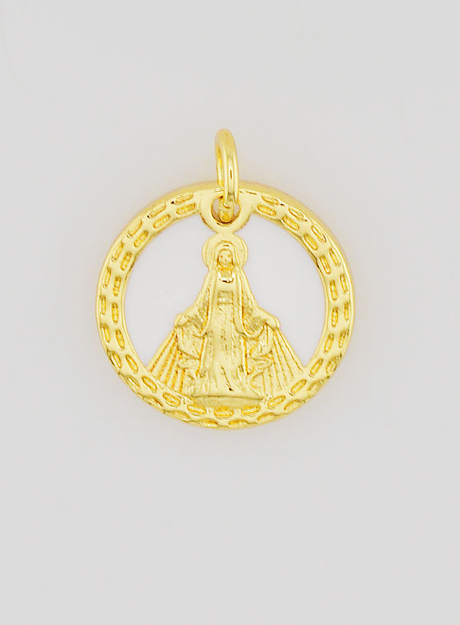 Médaille Vierge Marie Miraculeuse en Nacre - 15mm (pic 1)