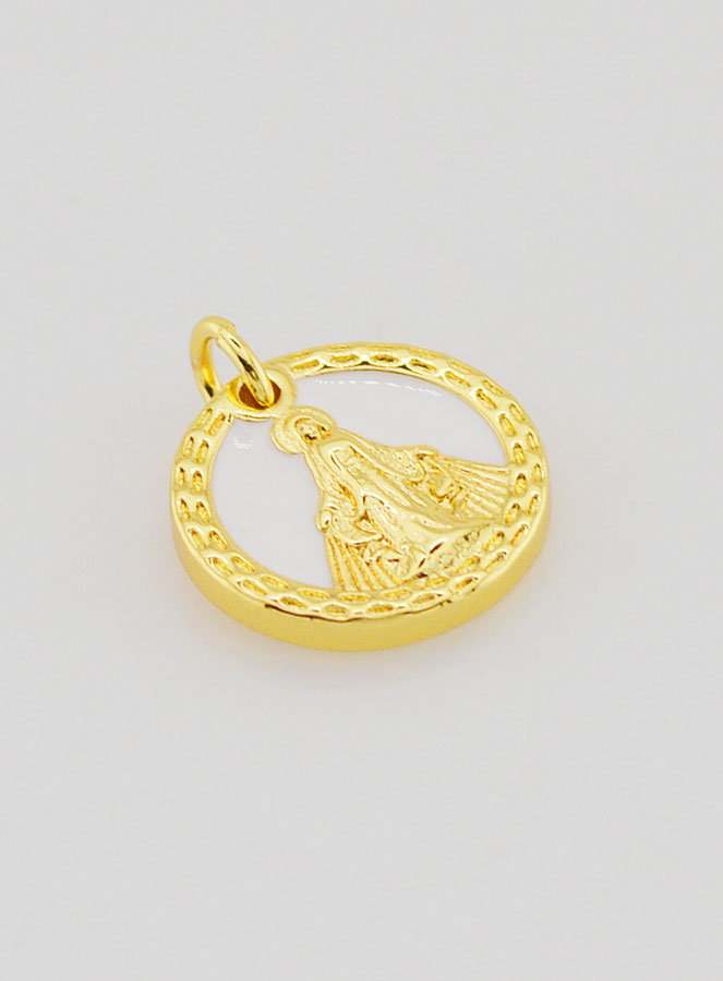 Médaille Vierge Marie Miraculeuse en Nacre - 15mm (pic 3)