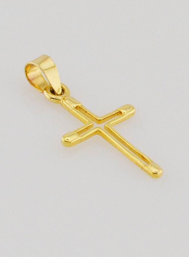 Pendentif Croix Contour 15mm - Or 9ct (pic 4)