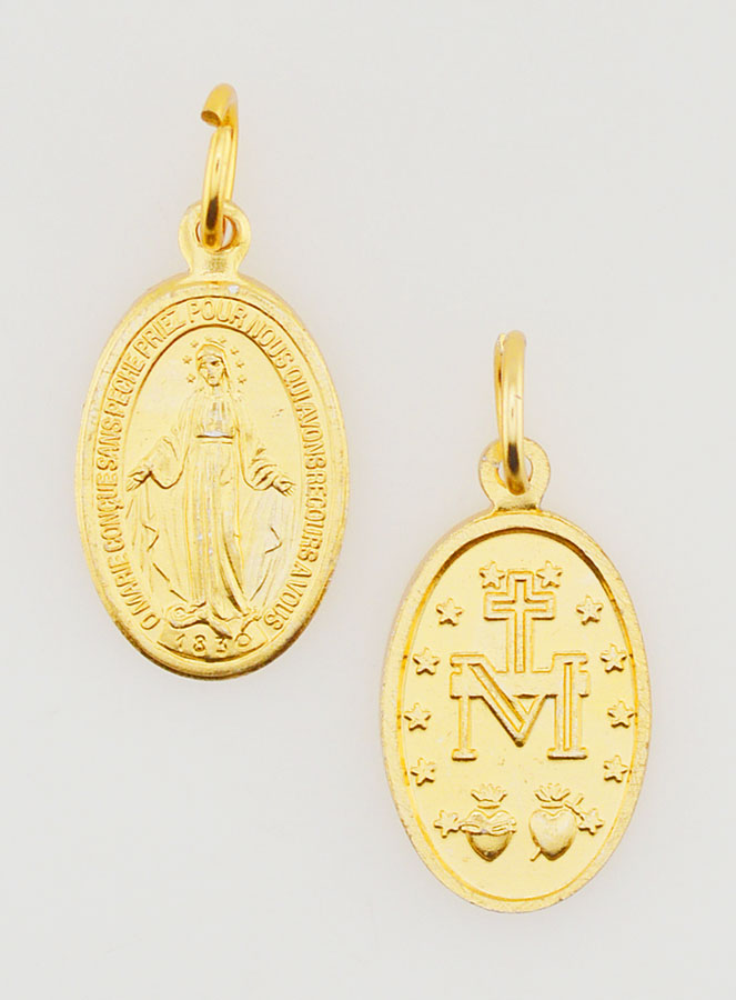 Médaille Miraculeuse en Aluminium Doré - 19mm (pic 1)