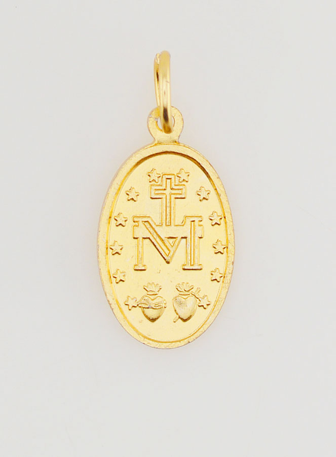 Médaille Miraculeuse en Aluminium Doré - 19mm (pic 4)